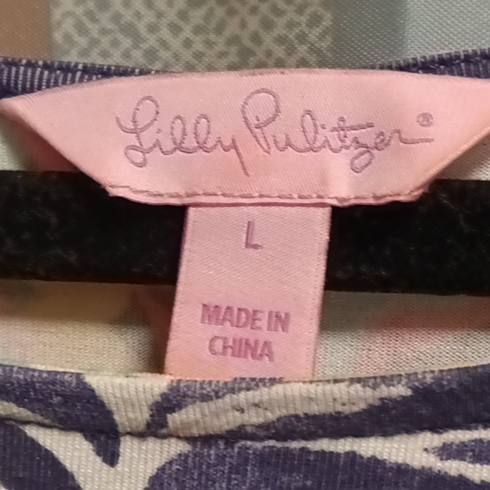 FINAL PRICE Lilly Pulitzer purple/white bell sleeved floral print dress Lg